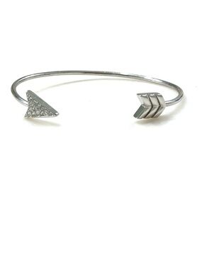Origami Owl Silver Arrowhead Open Cuff Bracelet with Crystal Accents